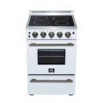 Loiano 24 Inch Freestanding Electric Range in White, Storage Drawer, 4 Elements 6,000W, 2.3 cu.ft., Adjustable Legs FFSEL6069-24WHT - Image 2