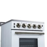 Loiano 24 Inch Freestanding Electric Range in White, Storage Drawer, 4 Elements 6,000W, 2.3 cu.ft., Adjustable Legs FFSEL6069-24WHT - Image 5