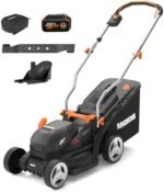 WORX Cordless Lawn Mower, 14'' Electric Mower with Mulching & Bagging, 20V Push Lawn Mower with 6-Position Height Adjustment, 5.0 Ah Battery & Charger Included, WG733.1  Patio, Lawn & Garden - Style : 21" 40V Mower w/(2) 5.0Ah Batteries