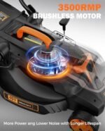 40V 19" Cordless Lawn Mower, Brushless Push Lawn Mower w/ 13.2Gal Bag, 98% Grass Collection, 3-Step Quicker Foldable, 6-Position Height Adjustment Meets Various Cutting Needs  Patio, Lawn & Garden - Color : A-Black&Orange - Image 2
