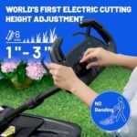 Electric Lawn Mower, Self-propelled Lawn Mower Cordless 40V(2x20V) 18.5" Brushless Mower with Electric Cutting Height Adjustment, Higher Rotation Speed, 2 x 4.0Ah Battery and Rapid Charge Included  Patio, Lawn & Garden - Color : Self-Propelled - Image 4