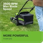 Greenworks 60V 17" Brushless Cordless Push Lawn Mower, 2-in-1 Mulching/Bagging, 4.0Ah Battery and 3A Charger(40min Runtime)  Patio, Lawn & Garden - Size : 60V 17" Push + Blower (4.0Ah) - Image 5