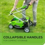 Greenworks 40V 16" (Push) Cordless Lawn Mower, 4.0Ah Battery (1/3 Acre, Push Button Start, Compatible with 75+ Tools)  Walk Behind Lawn Mowers : Patio, Lawn & Garden - Size : 21" Self-Propelled (5.0Ah) + LED Lights - Image 8