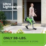 Greenworks 40V 16" (Push) Cordless Lawn Mower, 4.0Ah Battery (1/3 Acre, Push Button Start, Compatible with 75+ Tools)  Walk Behind Lawn Mowers : Patio, Lawn & Garden - Size : 21" Self-Propelled (5.0Ah) + LED Lights - Image 4