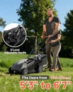 Litheli 18-inch 40V Brushless Lawn Mower for Garden Yards, Lightweight Cordless Lawn Mower Battery Powered with 6-Position Height Adjustment, 2x5.0Ah Battery Included  Patio, Lawn & Garden - Color : Gray - Image 6