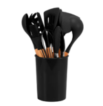 Silicone Kitchen Utensil Set – BPA-free, heat-resistant with wooden handles for cooking and baking - Image 9