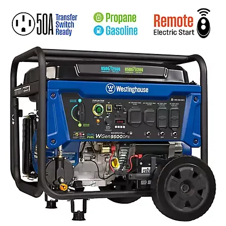 imgi_24_2293882 Westinghouse 6,600/5,300-Watt Dual-Fuel 6600 Home Backup Watt Portable Generator, Remote Electric Start, CO Sensor - Image 1