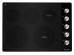 KitchenAid ADA 30" Black Electric Cooktop With 5 Elements And Knob Controls - KCES550HBL