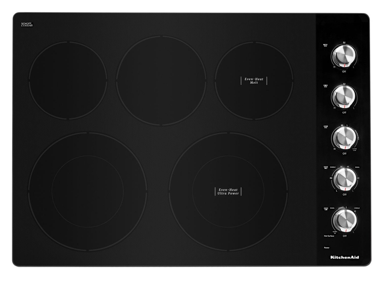 imgi_283_e61dad508be1a43fc0fa3f64b3f244f9 KitchenAid ADA 30" Black Electric Cooktop With 5 Elements And Knob Controls - KCES550HBL - Image 1