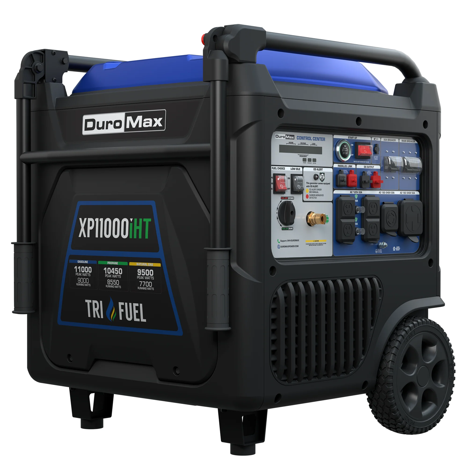 imgi_63_XP11000iHT_001_c49e7dcc-db62-4212-a7fd-24fea20ba76f DuroMax 11,000 Watt Portable Tri Fuel Inverter Generator - Quiet, Low THD - Image 1