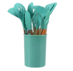 Silicone Kitchen Utensil Set – BPA-free, heat-resistant with wooden handles for cooking and baking - Image 7